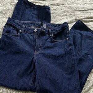 Women’s Dark Blue Denim Jeans - Classic wide leg Fit